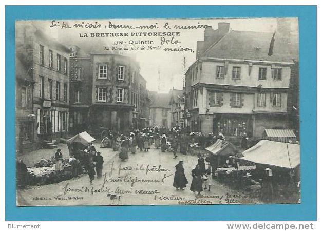 CPA 9566 Métier Marchands Ambulants La Place Jour De Marché QUINTIN 22 - Quintin