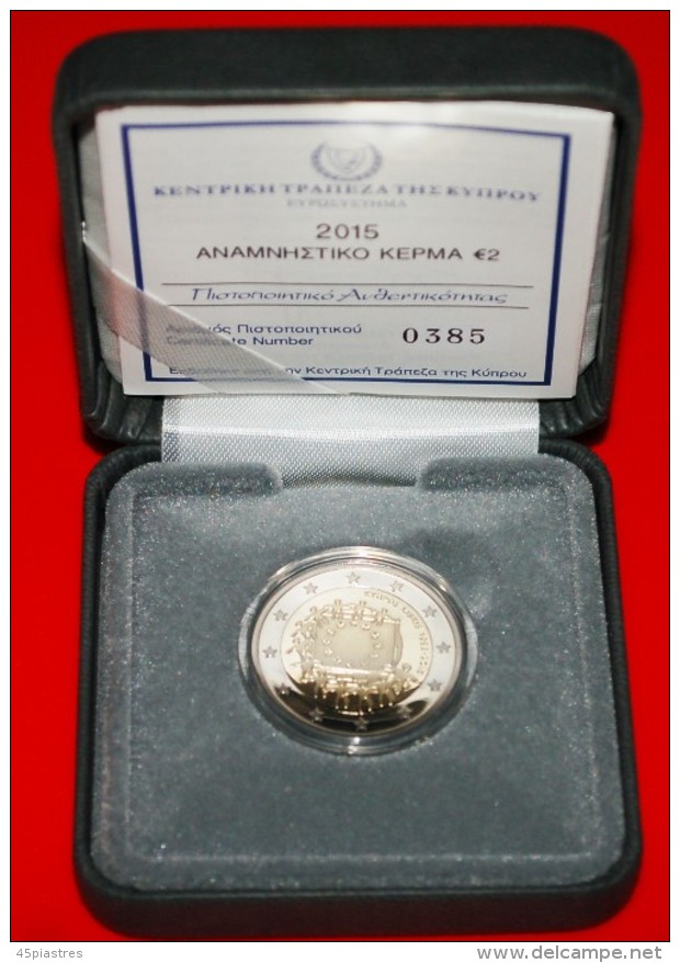 * FLAG: CYPRUS ★ 2 EURO 2015 PROOF! RARE! LOW START ★ NO RESERVE! - Chypre