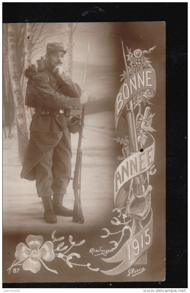 AA099 BONNE ANNEE 1915...TREFLE - Patriotic