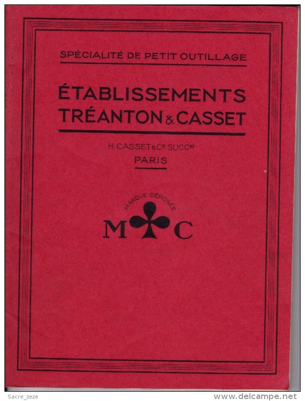 CATALOGUE DE PETIT OUTILLAGE-ETS TREANTON ET CASSET-PARIS-1930-40-envoi Gratuit - Matériel Et Accessoires