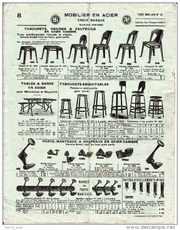 CATALOGUE "AIR ET FEU"marque Déposée"CROIX BASQUE"-1932-tarifs N°24-envoi Gratuit - Matériel Et Accessoires