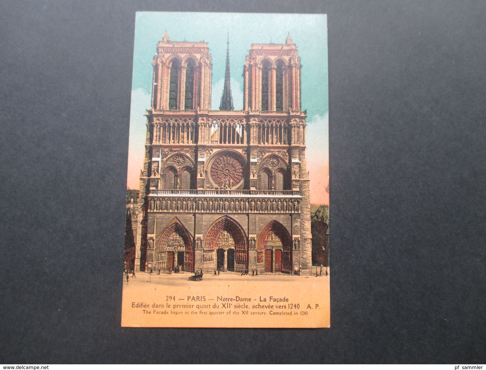 AK 1923 Paris Notre Dame La Facade.gesendet In Die Schweiz - Notre Dame Von Paris