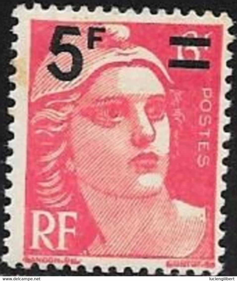 TIMBRE N° 827     -  NEUF  -  MARIANNE DE GANDON SURCHARE 5 / 6  -  1948  -  NEUF - Nuevos