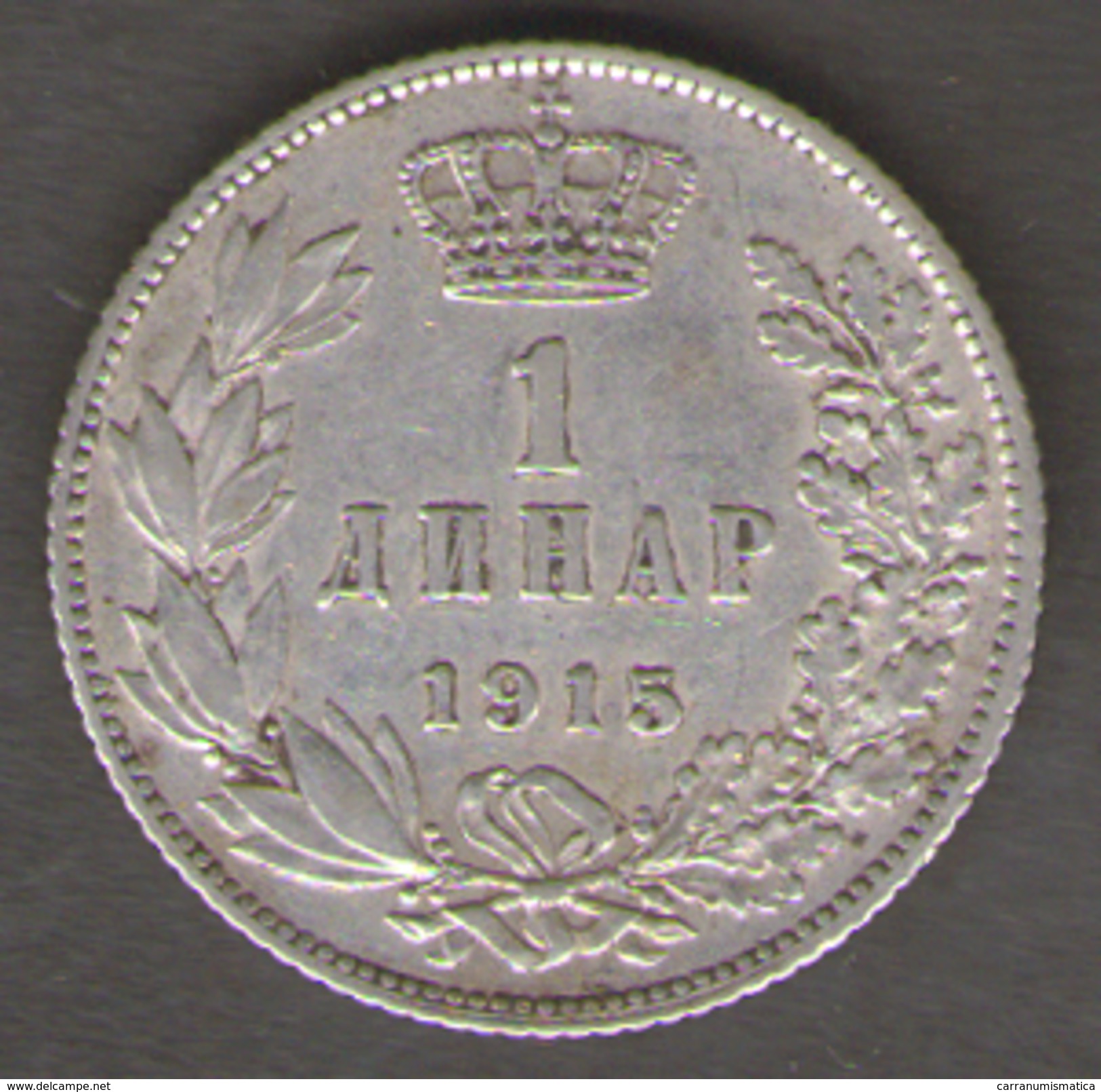 SERBIA 1 DINAR 1915 AG SILVER - Serbia