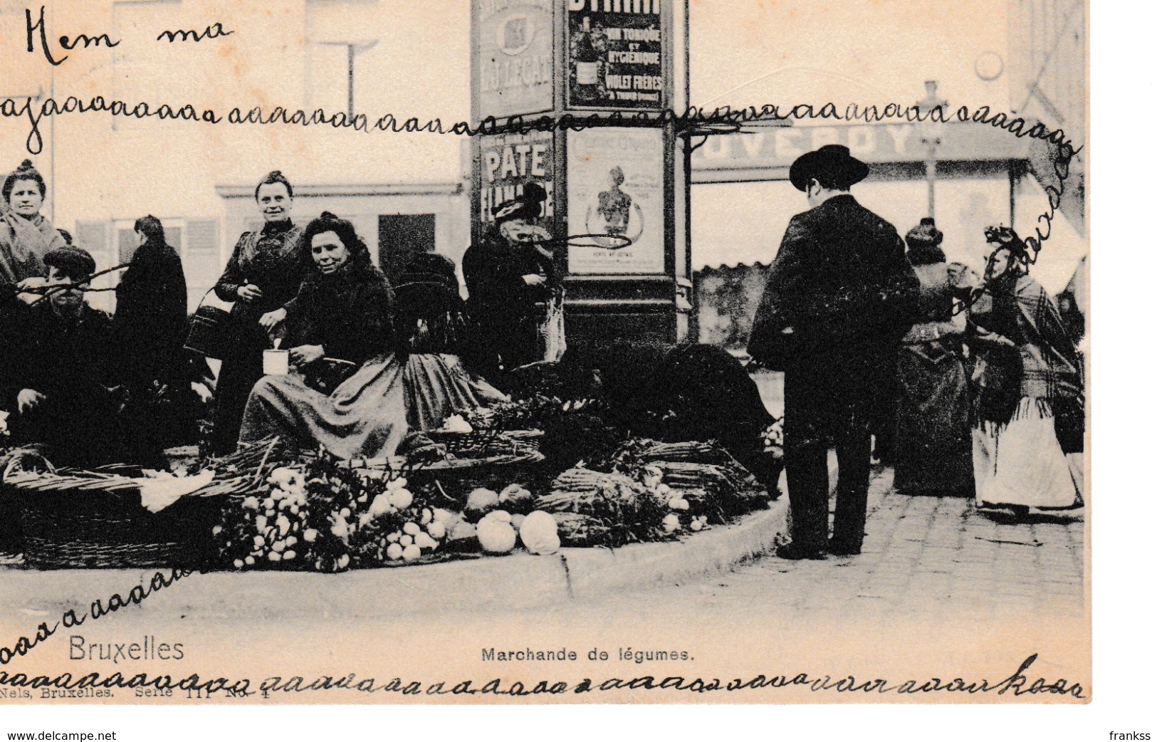 Bruxelles  Marchande De Légumes Nels 1903 - Petits Métiers