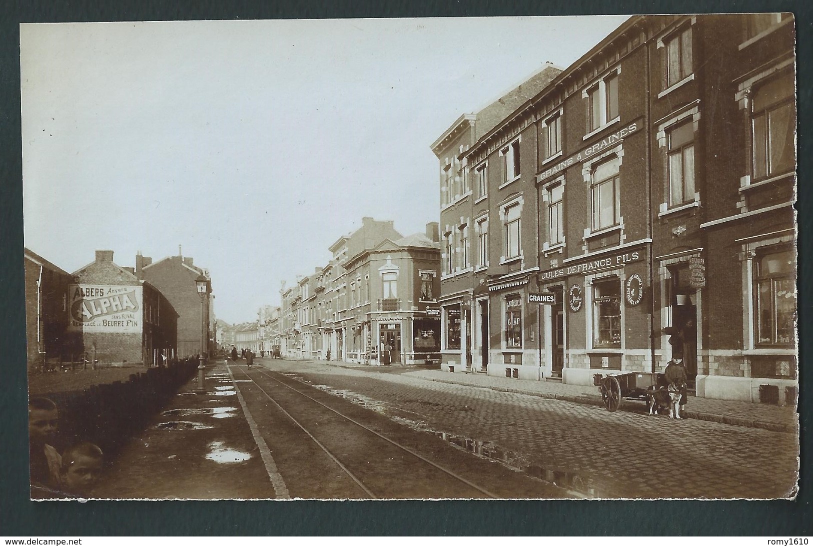 BRESSOUX (Liège) Rue Du Moulin - Photo épreuve. Attelage Chien, Magasin Graines Spéciales Pour Colombophiles.  2 Scans - Liège