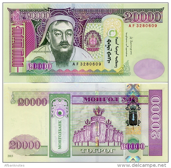 MONGOLIA    20,000 Tögrög    P-71b    2013    UNC  [ Sign. Zolzhargal - 20000 ] - Mongolie