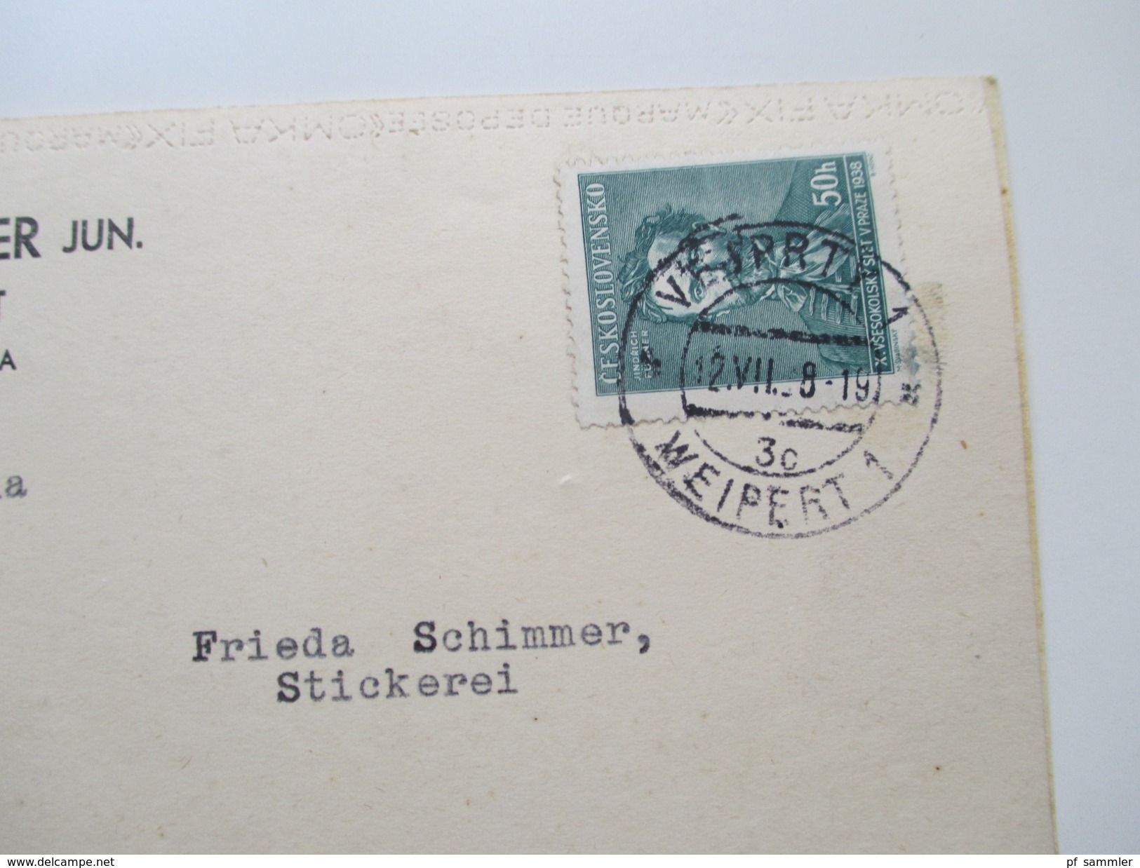 Tschechoslowakei 1936 Firmenpostkarten 3 Stück. Weipert / Wasserau / Prag. Interessant?! Muttersdorf