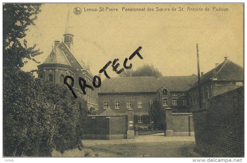 Sint-Pieters-Leeuw : Pensionnat Des Soeurs De St Antoine De Padue( Gescheven Kaart Met Zegel ) - Sint-Pieters-Leeuw