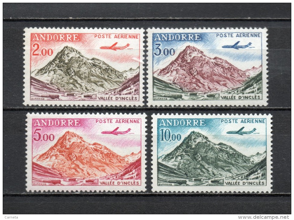 ANDORRE PA N° 5 à 8  NEUF AVEC CHARNIERE COTE  12.00€   PAYSAGE  AVION - Airmail