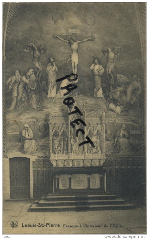 Sint-Pieters-Leeuw :  Fresque A L'interieur De L'église ( Gescheven Kaart Met Zegel ) - Sint-Pieters-Leeuw