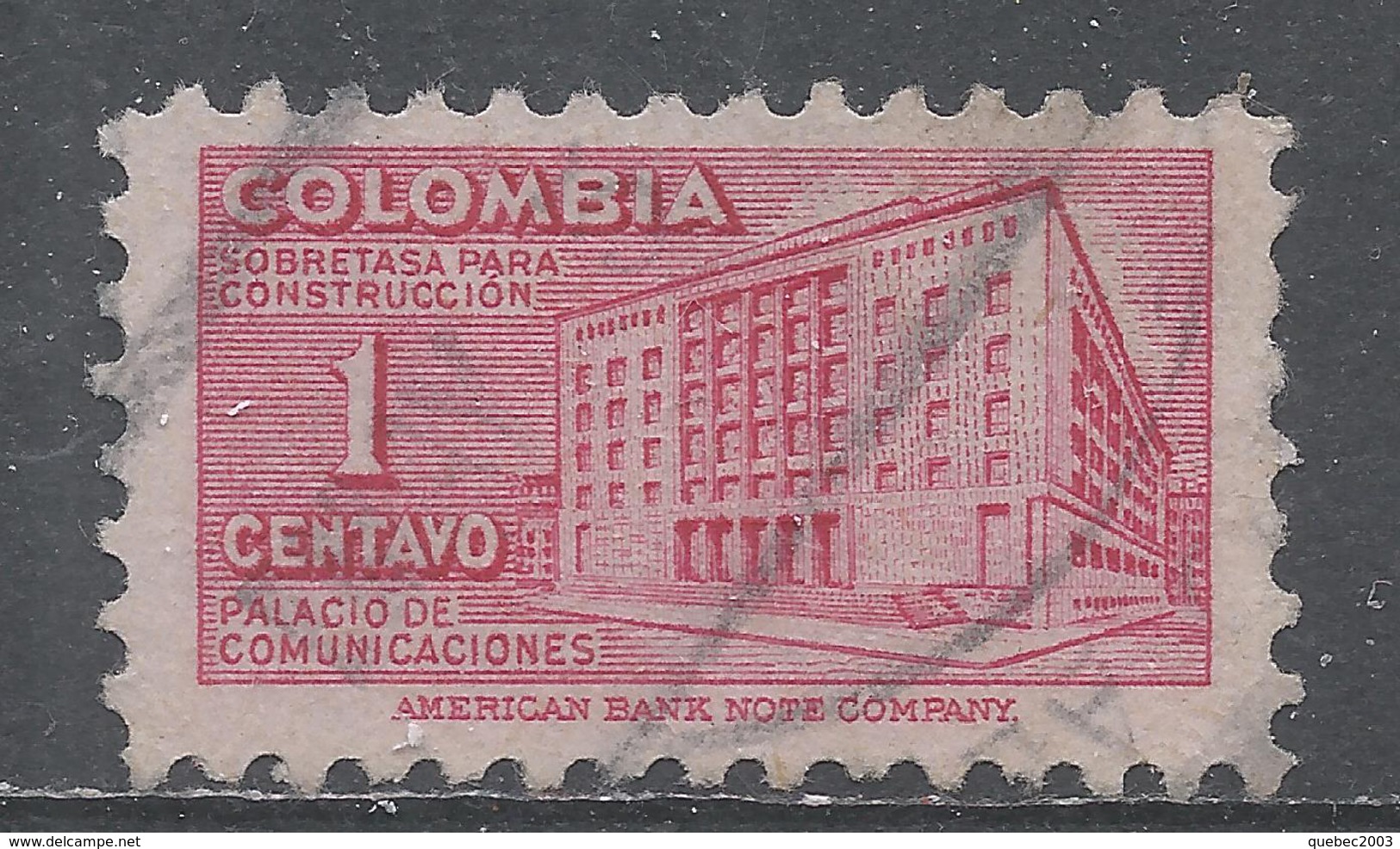 Colombia 1949. Scott #RA41 (U) Ministry Of Posts And Telegraps Building - Colombie