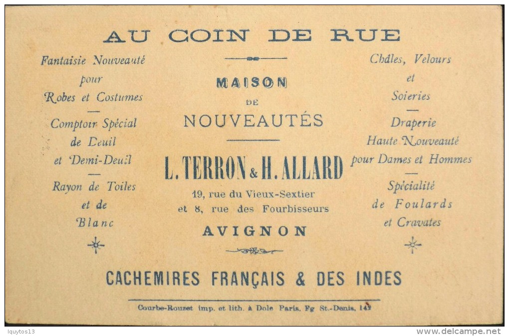 AU COIN De RUE Maison De Nouveautés L. Therron & H. Allard Avignon - CHROMO - N° 4 La Maraude - En Très Bon Etat - Sonstige & Ohne Zuordnung