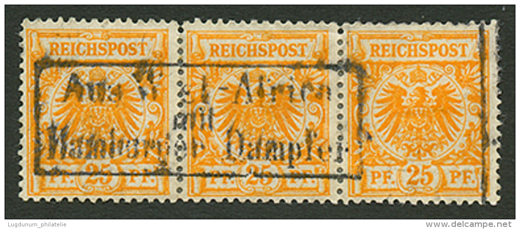 GERMANY 25pf Canc. AUS WEST-AFRICA MIT HAMBURGER DAMPFER. Signed WILLMANN + BPSB Certificate. RARE. Vf. - Otros & Sin Clasificación