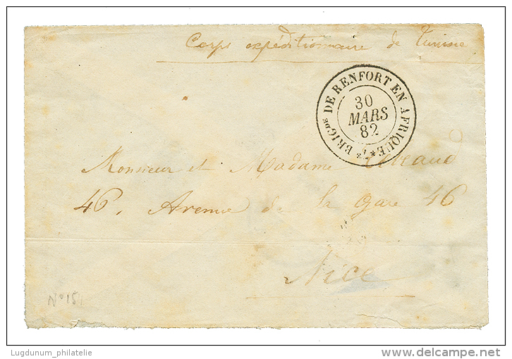 1882 7e BRIGde DE RENFORT EN AFRIQUE Sur Enveloppe Pour NICE. TTB. - Other & Unclassified