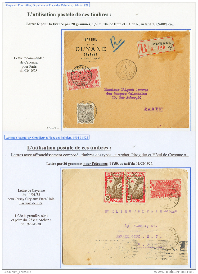 GUYANE - Reste De La Collection : 8 Lettres Montées Sur Feuilles. . Superbe. - Otros & Sin Clasificación