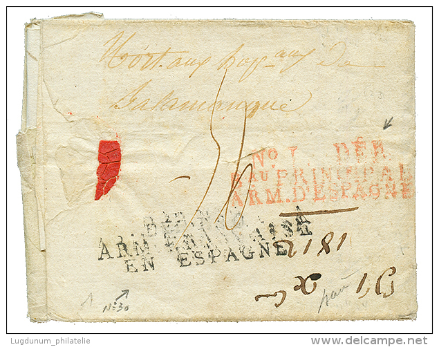 1810 DEB. N°30 ARM. D'ESPAGNE + N°1 DEB Bau PRINCIPAL ARM. D'ESPAGNE Rouge + "MORT à SALAMANQUE" Manuscri - Other & Unclassified