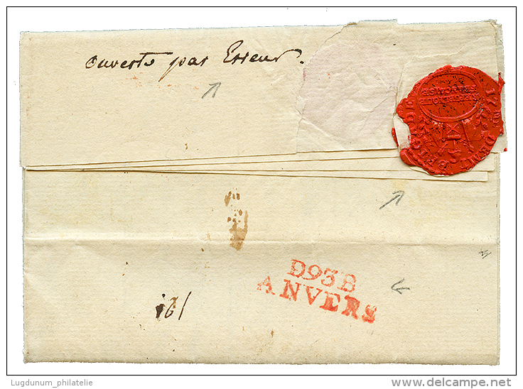 An 9 HOLLANDE TROUPES Foises + Cachet Rare De DEBOURSE D93B ANVERS Sur Lettre Avec Texte. Association RARE. TTB. - Other & Unclassified