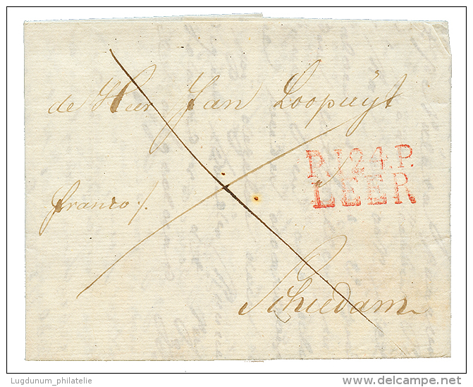 1812 P.124.P LEER En Rouge Sur Lettre Avec Texte Pour La HOLLANDE. Rare. TB. - Other & Unclassified