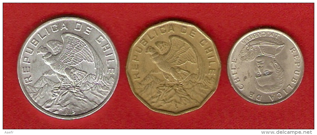 Monnaie - CHILI - 1,10,100 Escudos - Chile - 1972,1974,1974 - Chili