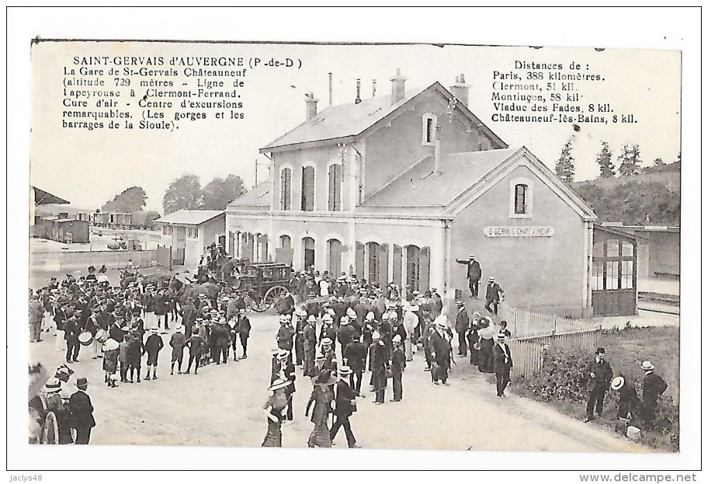 SAINT-GERVAIS-D'AUVERGNE (cpsm 63)   La Gare De St-Gervais-Châteauneuf -   - L 1 - Saint Gervais D'Auvergne