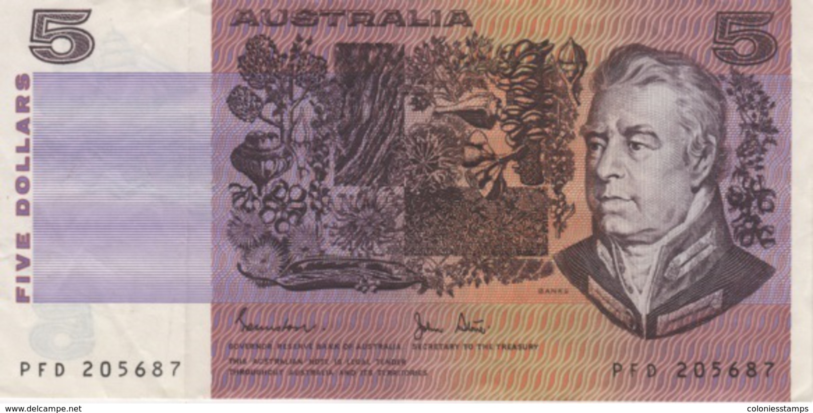 (B0044) AUSTRALIA, 1983 (ND). 5 Dollars. P-44d. VF - 1974-94 Australia Reserve Bank (paper Notes)