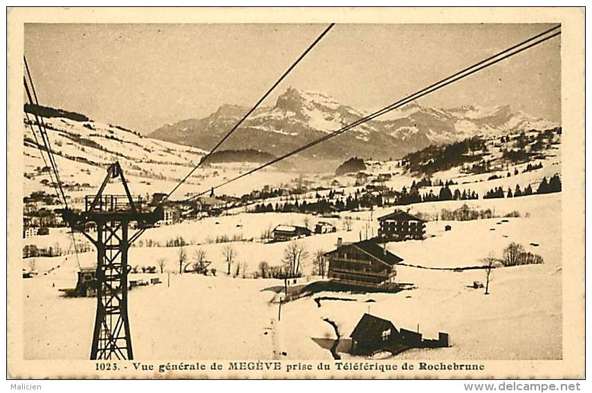- Haute Savoie -ref-C192 - Megeve - Vue Generale  Prise Du Teleferique De Rochebrune - Teleferiques - Carte Bon Etat - - Megève