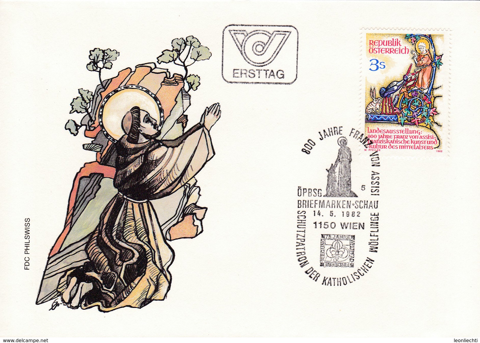 ÖSTERREICH FDC. 1982 Vogelpredigt, 800 Jahre Franz Von Assisi, Mi: 1703 - Christendom