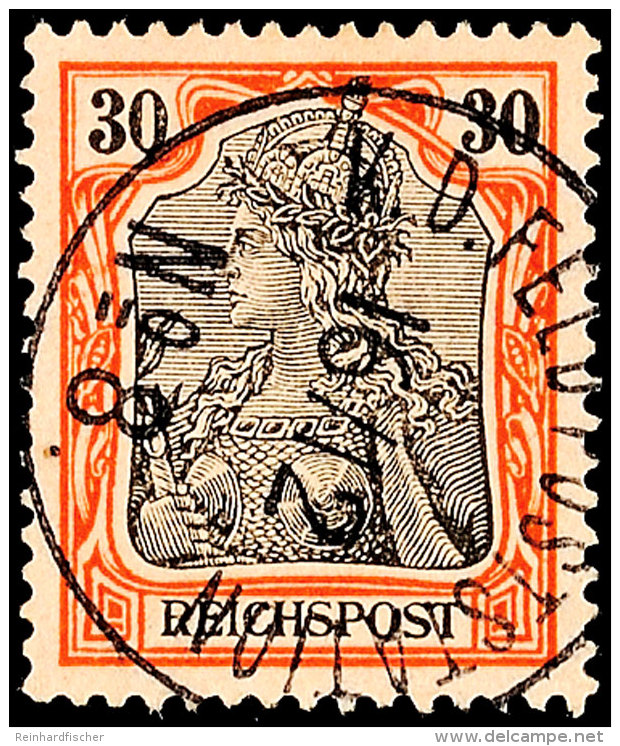 30 Pf. Reichspost Als Petschili-Verwendung Tadellos Gestempelt K.D.FELDPOSTSTATION Nr.8, Mi. 320,-, Katalog: PVe... - Deutsche Post In China