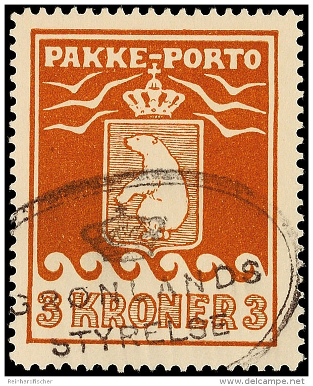 3 Kr. Braun, 1930, Dickes Papier,  Ovalstempel "GRÖNLANDS STYRELSE", Katalog: 12A O3 Kr. Brown, 1930,... - Sonstige & Ohne Zuordnung