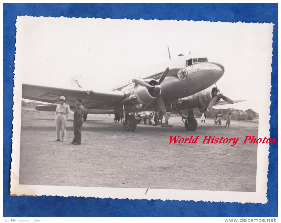 Photo Ancienne - MADAGASCAR - Bel Avion AIR FRANCE à Identifier - Période 1948 / 1951 - Plane Aérodrome Airdrome Airport - Aviation