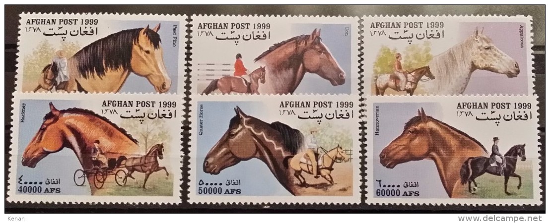 Afghanistan, 1999, Mi: 1903/08 (MNH) - Pferde