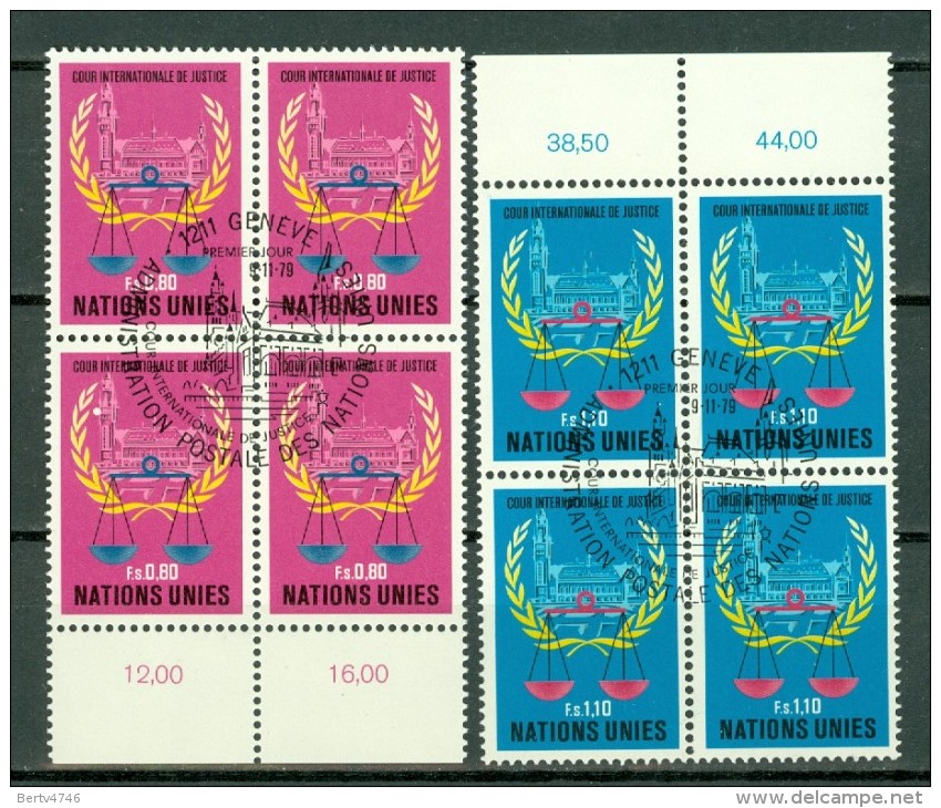 UNO Genève 1979 Yv 4 X 86/87, Used  Cote Yv € 15,40 - Used Stamps