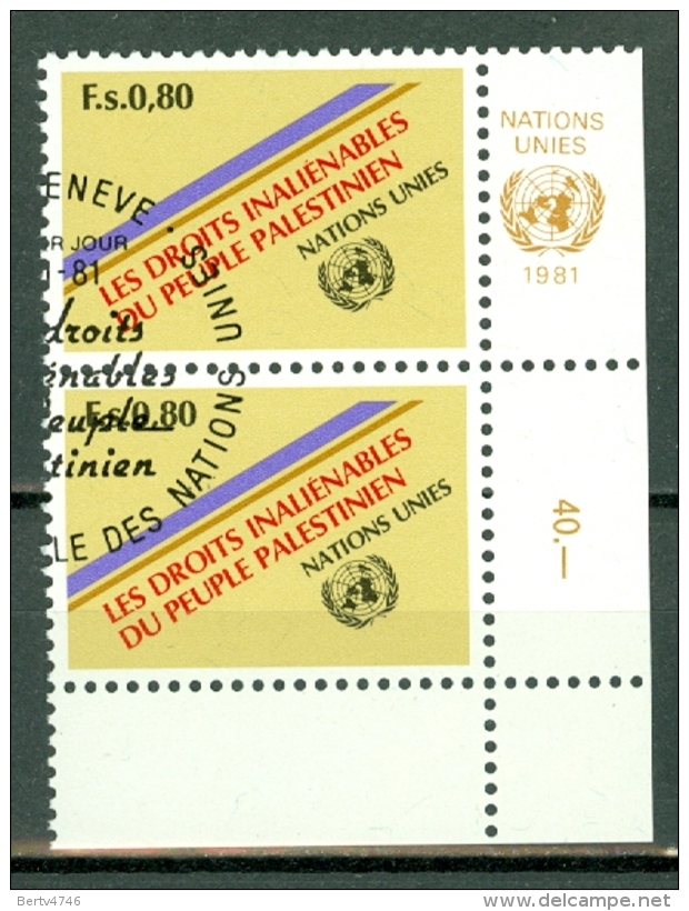 UNO Genève 1981 Yv 2 X 96, Used  Cote Yv € 3,20 - Oblitérés