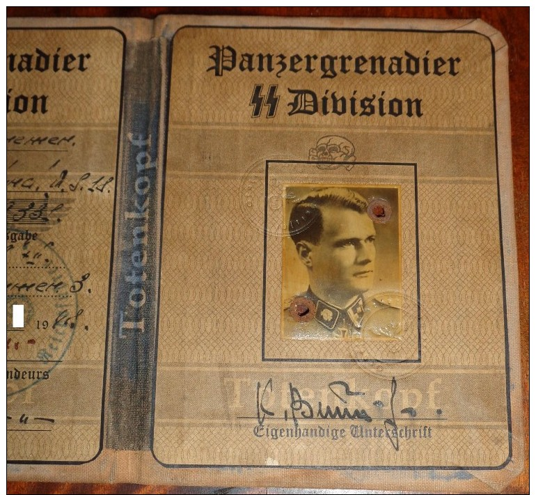 WW2 German SS Panzergrenadier Division "Totenkopf" ID, Document Auswies, Not Original - 1939-45