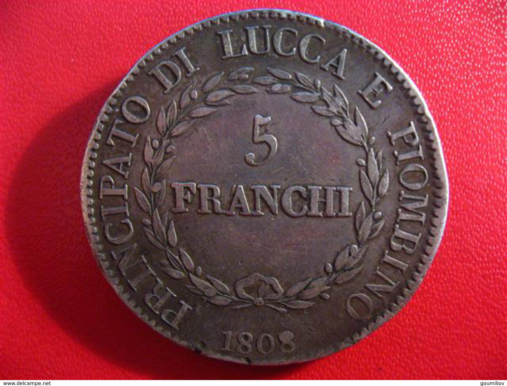 Italie - Lucca - 5 Franchi Felice Et Elisa 1808 Variété 8 Sur 7 - Premier A De Franchi Décallé 2325 - Lucca