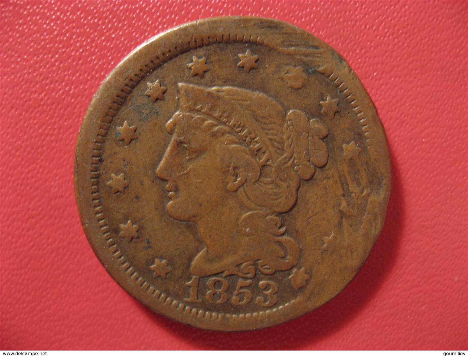 Etats-Unis - USA - One Cent Braided Hair 1853 7477 - 1840-1857: Braided Hair (Capelli Intrecciati)