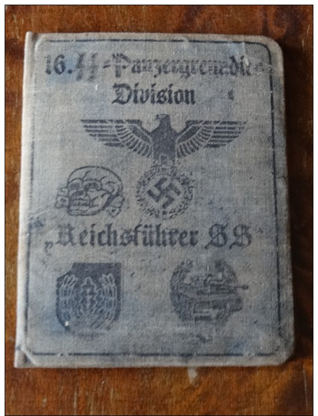 WW2 German 16. SS Panzergrenadier Division "Reichsfuhrer SS" ID, Document Auswies, Not Original (?) - 1939-45