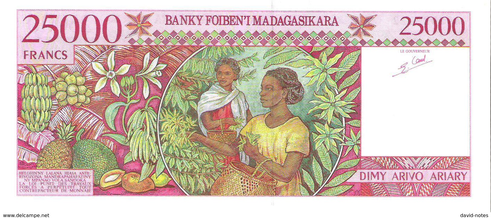 Madagascar - Pick 82 - 25000 Francs = 5000 Ariary 1998 - Unc - Serial With Five Consecutive Numbers ***RARE*** - Madagascar