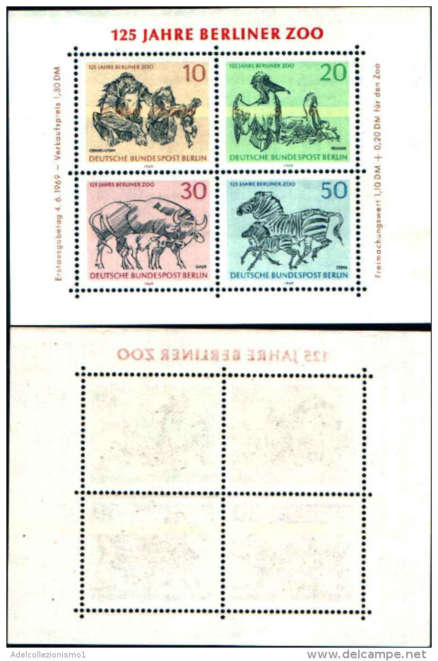 84208) Germania Berlino-1969- 125 Anni Dello Zoo Di Berlino-BF-n.2-nuovo - Altri & Non Classificati