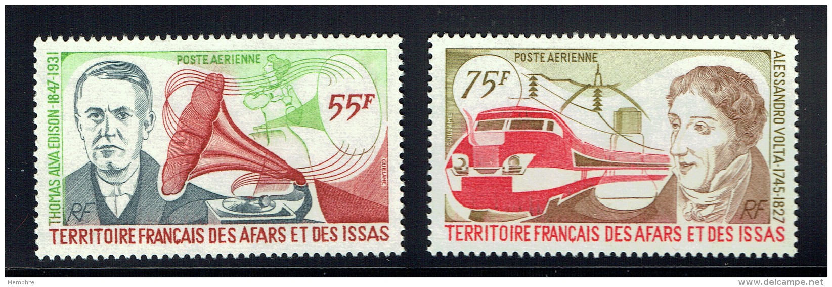 1977  Edison Et Grammophone, Volta Et Train électrique  Yv 110-1  ** - Unused Stamps