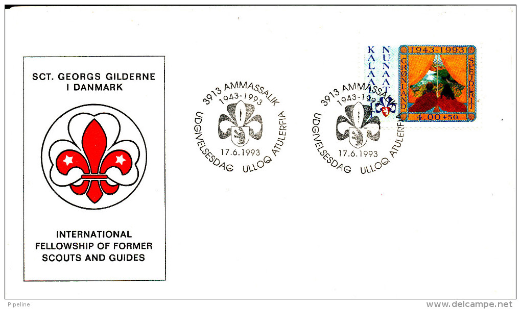 Greenland FDC 17-6-1993 SCOUTING Greenland 50th. Anniversary With Cachet - FDC