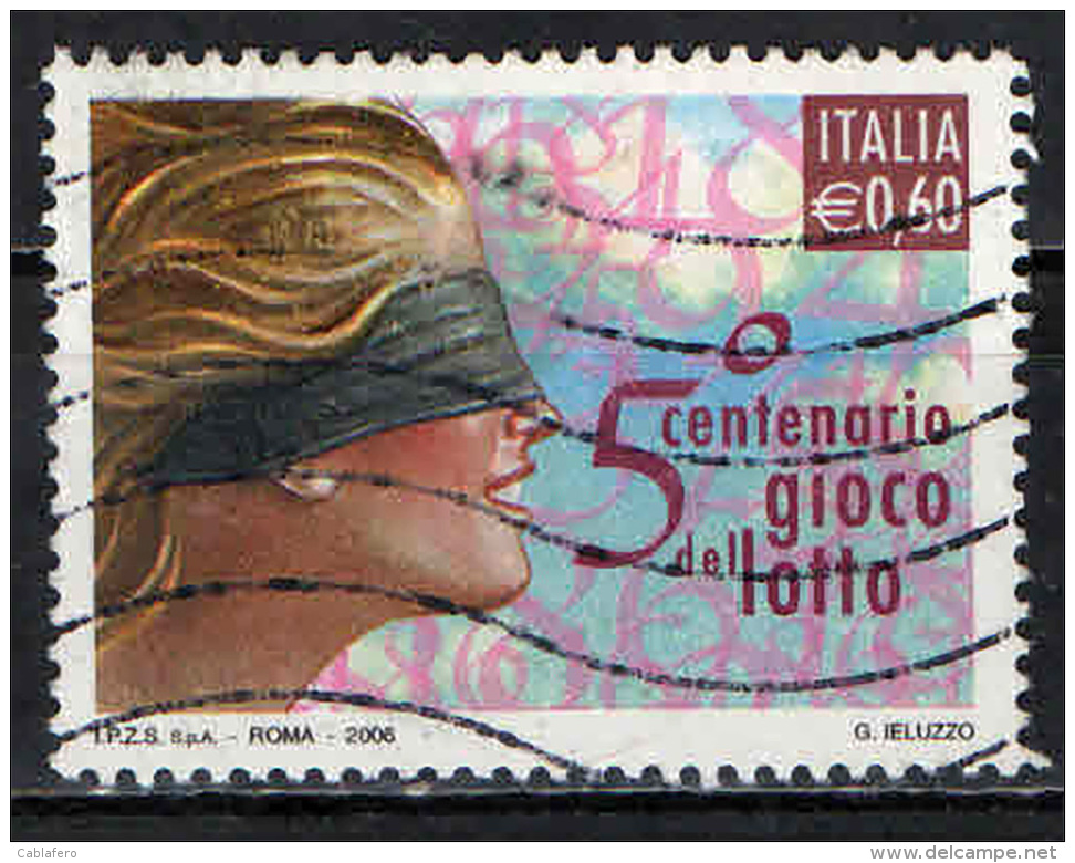 ITALIA - 2006 - GIOCO DEL LOTTO - CINQUANTENARIO - USATO - 2001-10: Used