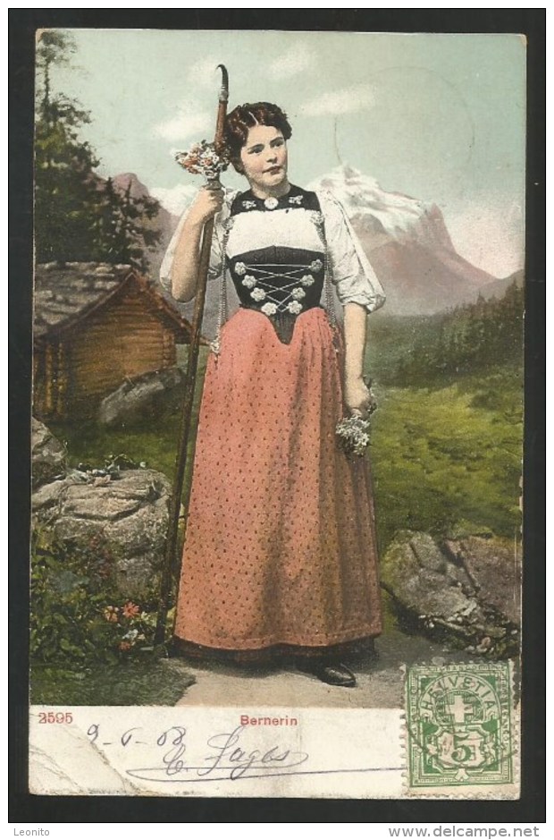 BERN BERNERIN Tracht Wengernalp Scheidegg France Auxerre 1908 - Berna