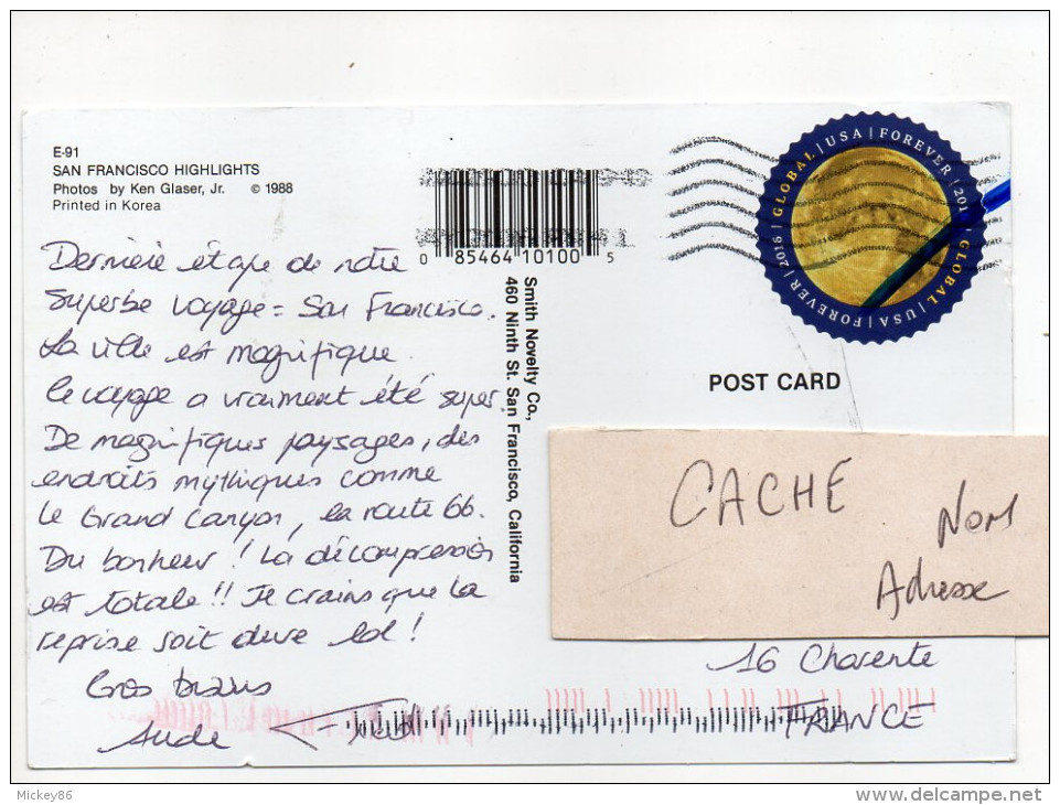 Etats-Unis--2016--carte Postale De SAN FRANCISCO Pour La France--tp Seul Sur Carte Postale - Covers & Documents