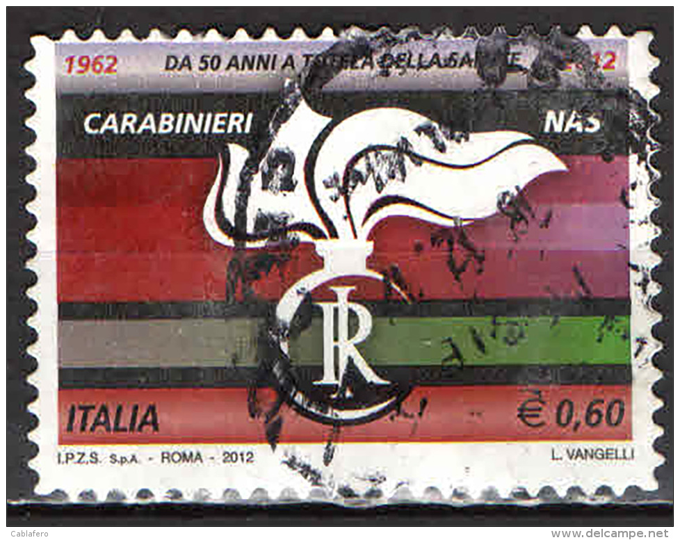 ITALIA - 2012 - CINQUANTENARIO DEI NAS - NUCLEO ANTISOFISTICAZIONE - USATO - 2011-20: Used