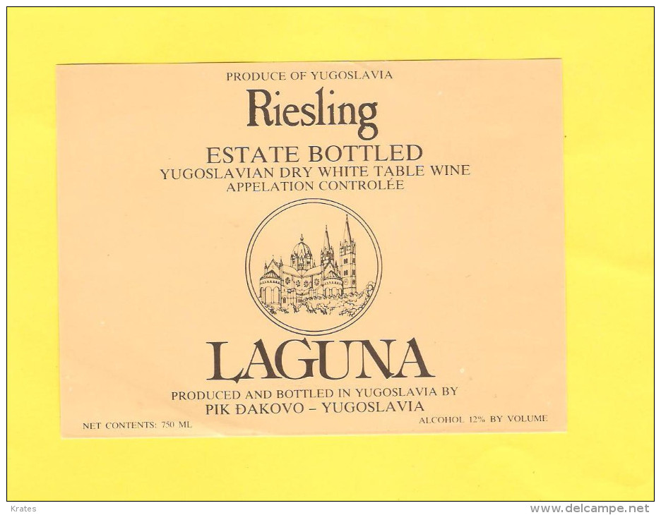 Old Wine Labels - Craoatia, Riesling , &#272;akovo - Other & Unclassified