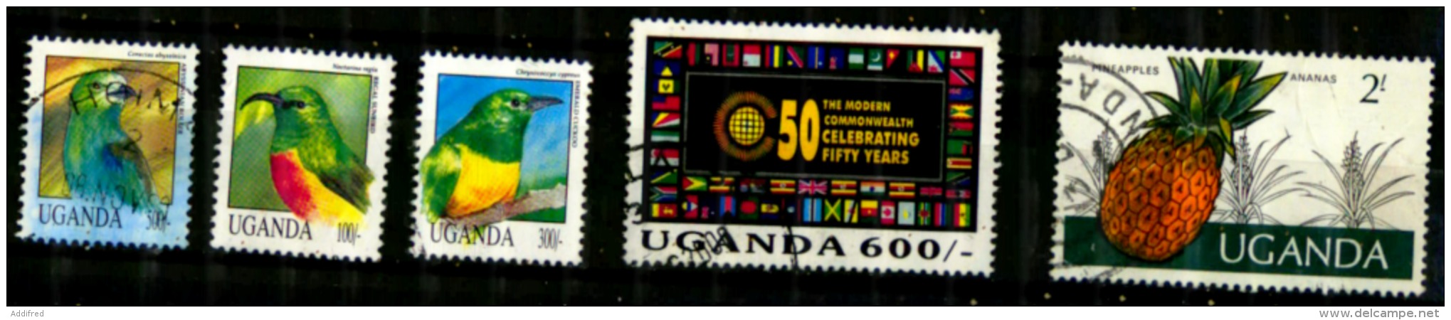 Ouganda Scott N°1067.1071.1072 Bleu.1668.?.oblitérés - Uganda (1962-...)