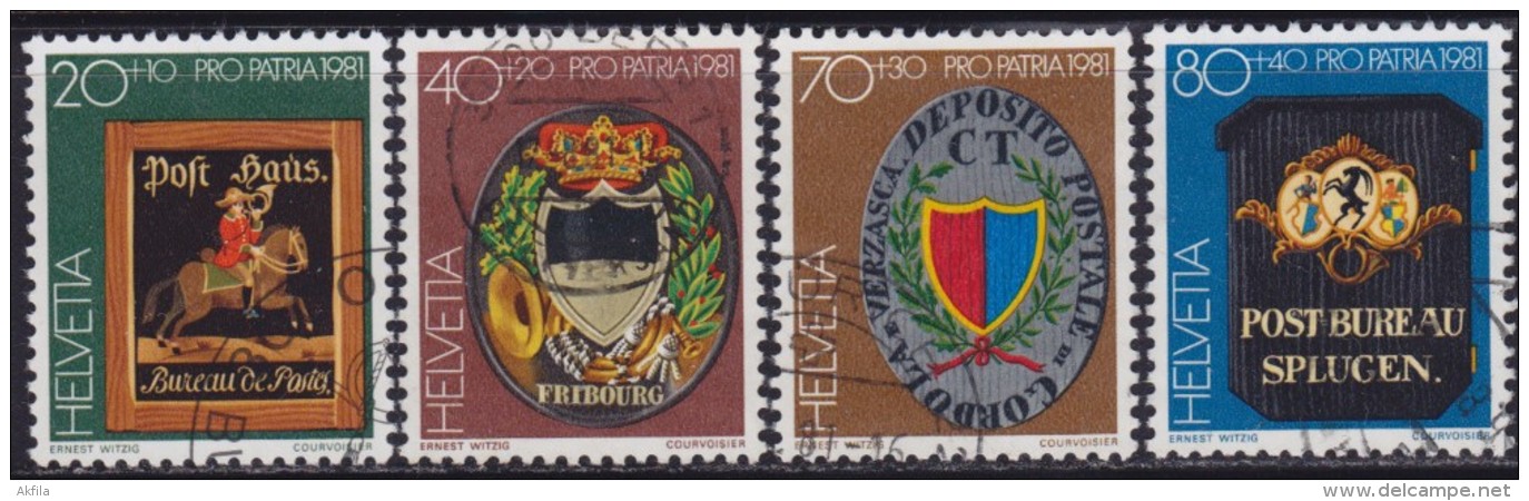 1(152). Switzerland 1981 "Pro Patria" - Post Signs, Used (o) Michel 1199-1202 - Used Stamps