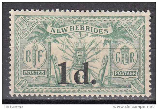 NEW HIBRIDES--BRITISH    SCOTT NO.  38    MINT HINGED     YEAR  1924 - Unused Stamps